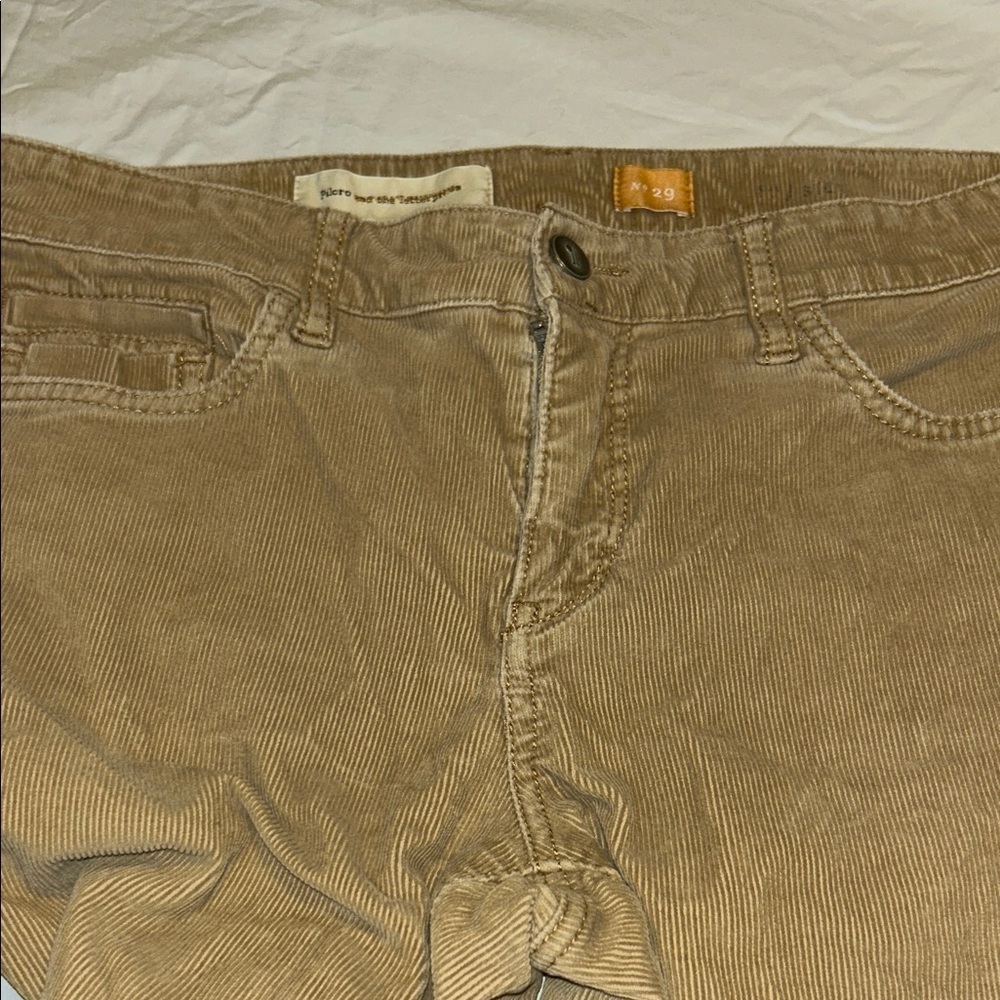 Pilcro and the Letterpress Tan Corduroy Pants
